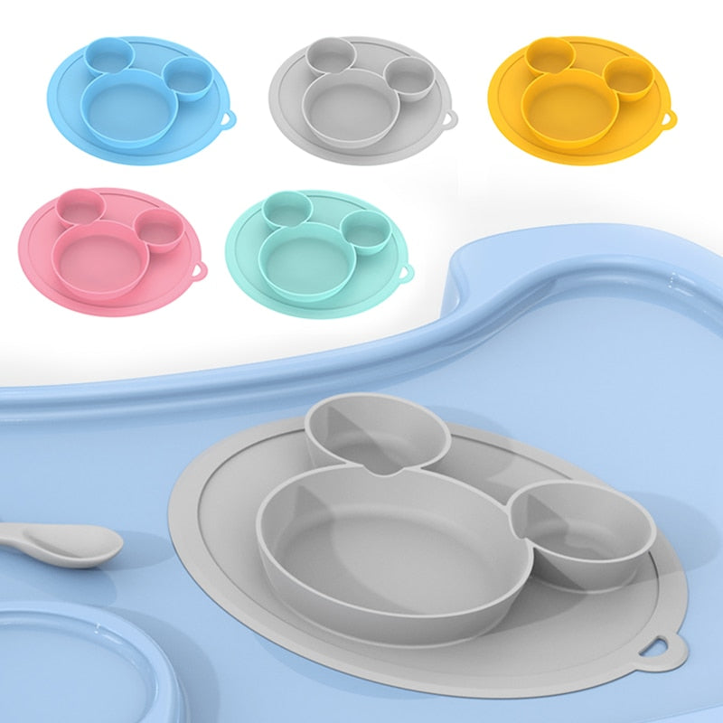 Plato de silicona y ventosa de mickey - accesorio de comida para bebés –  Petit Balthazar