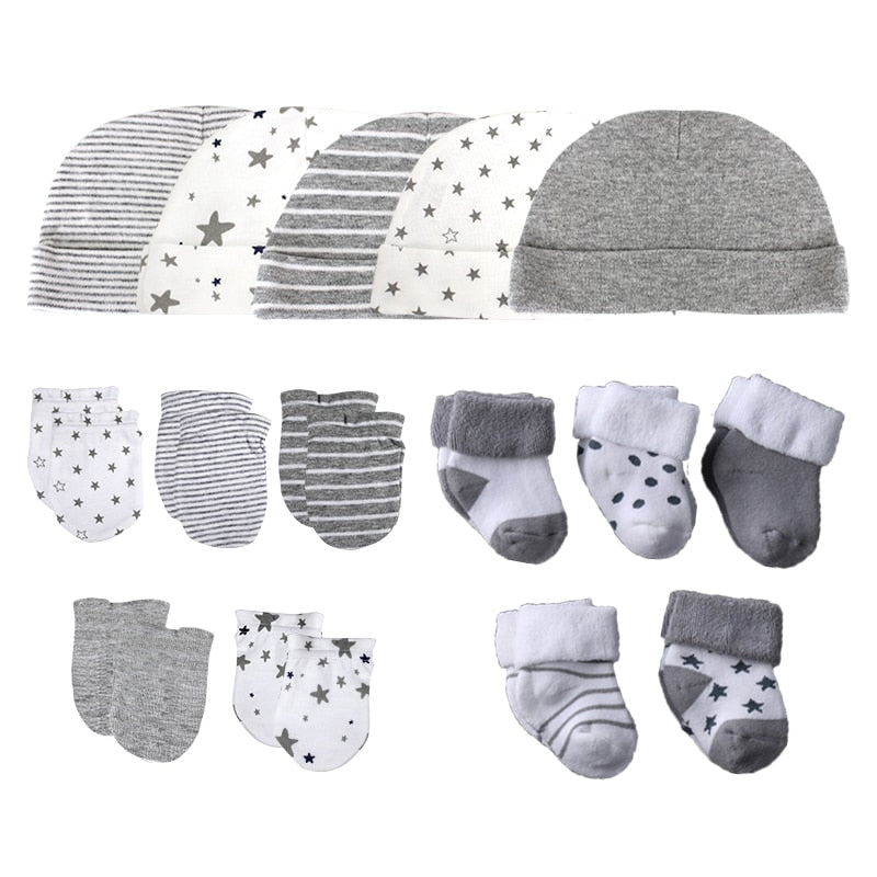 Bonnets, chaussettes & moufles en coton - naissance bébé - - Petit Balthazar